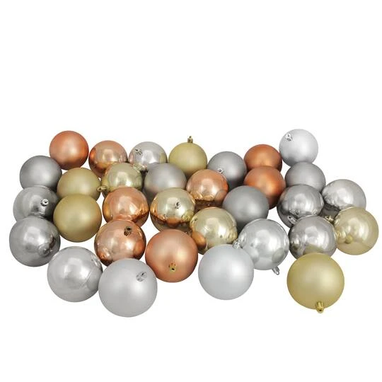 Northlight 32ct. 3.5" Silver & Gold Shatterproof 2-Finish Christmas Ball Ornaments 4 Northlight 32ct. 3.5" Silver & Gold Shatterproof 2-Finish Christmas Ball Ornaments - Image 2