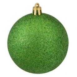 Northlight 32ct. 3.5" Christmas Green Shatterproof 4-Finish Christmas Ball Ornaments -Holiday Glow D253868S 14