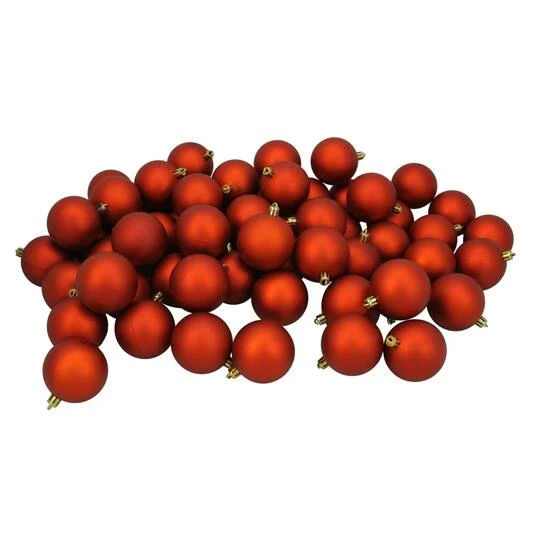 Northlight 60ct. 2.5" Burnt Orange Shatterproof Matte Christmas Ball Ornaments 3 Northlight 60ct. 2.5" Burnt Orange Shatterproof Matte Christmas Ball Ornaments