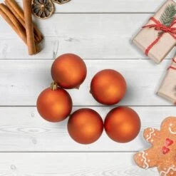 Northlight 60ct. 2.5" Burnt Orange Shatterproof Matte Christmas Ball Ornaments 10 Northlight 60ct. 2.5" Burnt Orange Shatterproof Matte Christmas Ball Ornaments -Holiday Glow D253870S 12