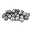 Northlight 32ct. 3.5" Pewter Gray Shatterproof 4-Finish Christmas Ball Ornaments -Holiday Glow D253872S 1