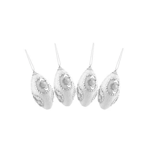 Northlight 4ct. 4.5" White & Silver Rhinestone Glittered Shatterproof Christmas Finial Ornaments 7 Northlight 4ct. 4.5" White & Silver Rhinestone Glittered Shatterproof Christmas Finial Ornaments - Image 5