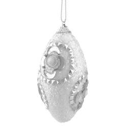 Northlight 4ct. 4.5" White & Silver Rhinestone Glittered Shatterproof Christmas Finial Ornaments 13 Northlight 4ct. 4.5" White & Silver Rhinestone Glittered Shatterproof Christmas Finial Ornaments -Holiday Glow D253878S 13