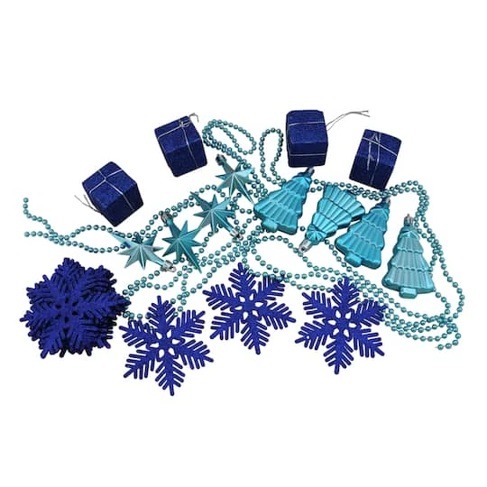 Northlight 125ct. Peacock Blue Shatterproof 4-Finish Christmas Ornaments 8 Northlight 125ct. Peacock Blue Shatterproof 4-Finish Christmas Ornaments - Image 6