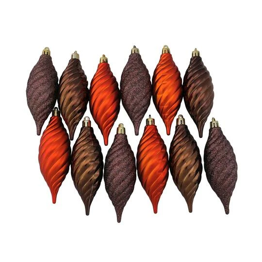 Northlight 125ct. Chocolate Brown & Burnt Orange Shatterproof 4-Finish Christmas Ornaments 13 Northlight 125ct. Chocolate Brown & Burnt Orange Shatterproof 4-Finish Christmas Ornaments - Image 11