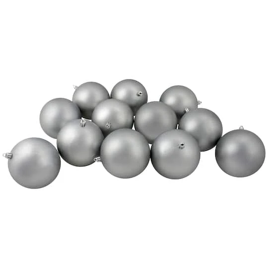 Northlight 12ct. 4" Pewter Gray Shatterproof Matte Christmas Ball Ornaments 5 Northlight 12ct. 4" Pewter Gray Shatterproof Matte Christmas Ball Ornaments - Image 3