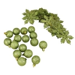 Northlight 125ct. Green Shatterproof 3-Finish Tropical Christmas Ornaments 21 Northlight 125ct. Green Shatterproof 3-Finish Tropical Christmas Ornaments -Holiday Glow D253887S 13