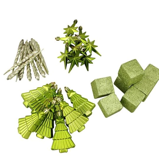 Northlight 125ct. Green Shatterproof 3-Finish Tropical Christmas Ornaments 12 Northlight 125ct. Green Shatterproof 3-Finish Tropical Christmas Ornaments - Image 10