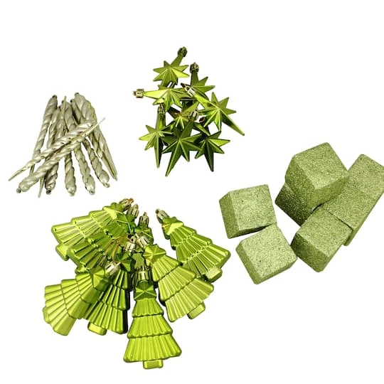 Northlight 125ct. Green Shatterproof 3-Finish Tropical Christmas Ornaments 7 Northlight 125ct. Green Shatterproof 3-Finish Tropical Christmas Ornaments - Image 5