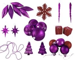 Northlight 125ct. Purple & Red Shatterproof 3-Finish Christmas Ornaments -Holiday Glow D253892S 2