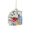 Northlight 4" Silver & Blue Poker Playing Cards With Dice & Chips Christmas Ornament -Holiday Glow D253895S 1
