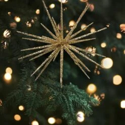 Northlight 12" Shimmering Gold Glitter Starburst Christmas Ornament 15 Northlight 12" Shimmering Gold Glitter Starburst Christmas Ornament -Holiday Glow D253896S 13