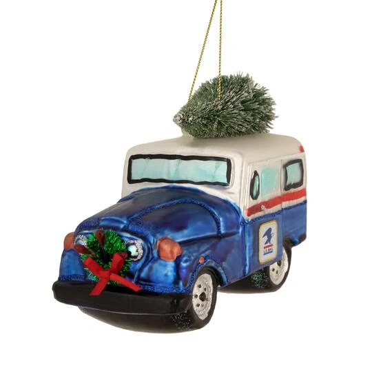 Northlight 5" Blue & Silver USPS Post Office Truck With Frosted Tree Glass Christmas Ornament 10 Northlight 5" Blue & Silver USPS Post Office Truck With Frosted Tree Glass Christmas Ornament - Image 8