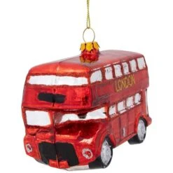Northlight 4.5" Red Double Decker London Tour Bus Christmas Ornament -Holiday Glow D253902S 4