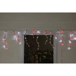 Northlight 100ct. LED Wide Angle Icicle Christmas Lights With White Wire Red/Pure White 16 Northlight 100ct. LED Wide Angle Icicle Christmas Lights With White Wire Red/Pure White -Holiday Glow D254012S 13