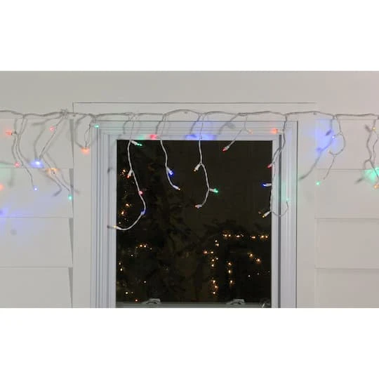Northlight 100ct. LED Wide Angle Icicle Christmas Lights With White Wire Multicolor 9 Northlight 100ct. LED Wide Angle Icicle Christmas Lights With White Wire Multicolor - Image 7