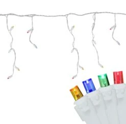 Northlight 100ct. LED Wide Angle Icicle Christmas Lights With White Wire Multicolor 12 Northlight 100ct. LED Wide Angle Icicle Christmas Lights With White Wire Multicolor -Holiday Glow D254013S 2 1