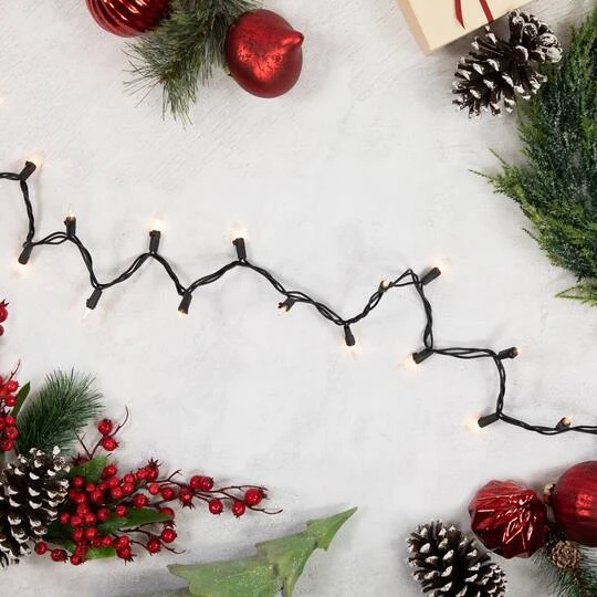 Northlight 100ct. Mini Christmas String Lights With Black Wire Clear 9 Northlight 100ct. Mini Christmas String Lights With Black Wire Clear - Image 7