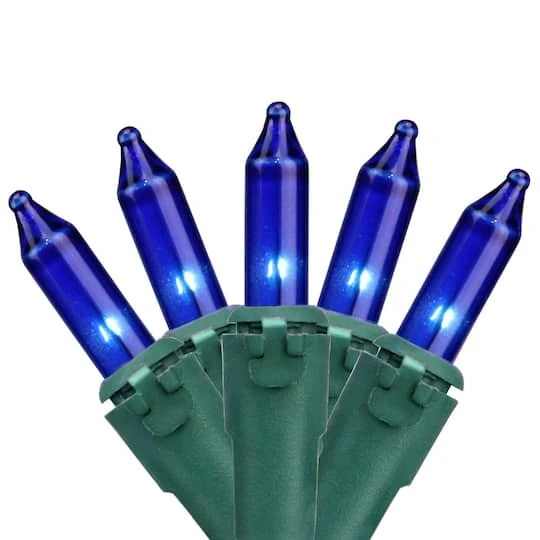 Northlight 100ct. Mini Christmas String Lights With Green Wire Royal Blue 5 Northlight 100ct. Mini Christmas String Lights With Green Wire Royal Blue - Image 3