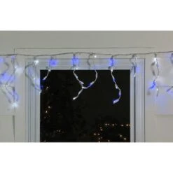 Northlight 100ct. LED Wide Angle Icicle Christmas Lights With White Wire Blue/Pure White 16 Northlight 100ct. LED Wide Angle Icicle Christmas Lights With White Wire Blue/Pure White -Holiday Glow D254028S 13