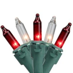 Northlight 50ct. Mini Christmas String Lights With Green Wire Red/Clear 14 Northlight 50ct. Mini Christmas String Lights With Green Wire Red/Clear -Holiday Glow D254036S 1 1