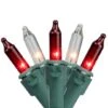 Northlight 50ct. Mini Christmas String Lights With Green Wire Red/Clear -Holiday Glow D254036S 1