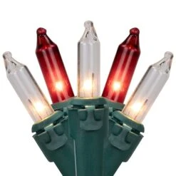 Northlight 50ct. Mini Christmas String Lights With Green Wire Red/Clear 16 Northlight 50ct. Mini Christmas String Lights With Green Wire Red/Clear -Holiday Glow D254036S 11