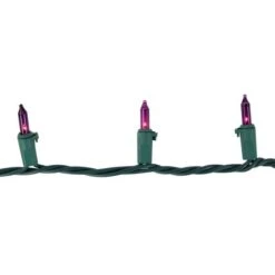 Northlight 50ct. Mini Christmas String Lights With Green Wire Purple -Holiday Glow D254037S 14