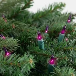 Northlight 50ct. Mini Christmas String Lights With Green Wire Purple -Holiday Glow D254037S 3