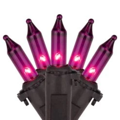Northlight 100ct. Mini Christmas String Lights With Black Wire Purple -Holiday Glow D254039S 11