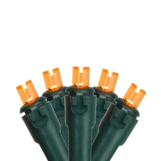 Northlight 50ct. LED Wide Angle Christmas String Lights With Green Wire Orange 5 Northlight 50ct. LED Wide Angle Christmas String Lights With Green Wire Orange - Image 3