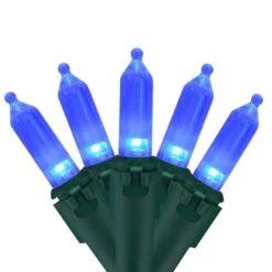 Northlight 100ct. LED Mini Christmas Lights With Green Wire Blue -Holiday Glow D254042S 1 1