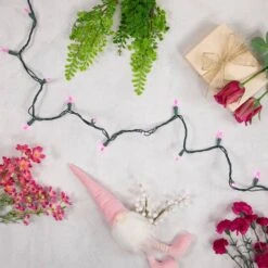 Northlight 100ct. LED Mini Christmas Lights With Green Wire Pink 23 Northlight 100ct. LED Mini Christmas Lights With Green Wire Pink -Holiday Glow D254044S 13