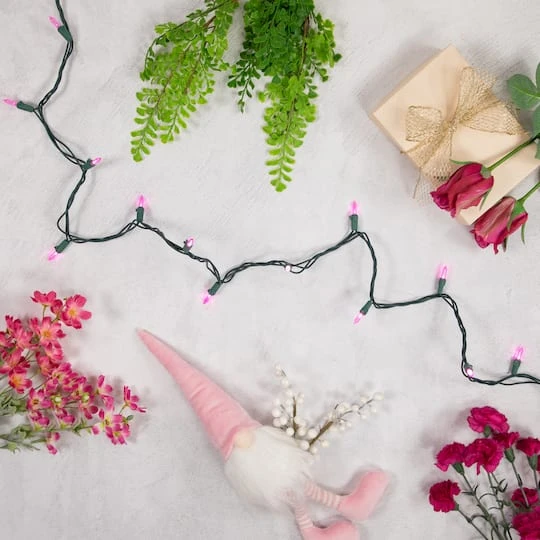 Northlight 100ct. LED Mini Christmas Lights With Green Wire Pink 7 Northlight 100ct. LED Mini Christmas Lights With Green Wire Pink - Image 5