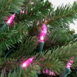 Northlight 100ct. LED Mini Christmas Lights With Green Wire Pink 19 Northlight 100ct. LED Mini Christmas Lights With Green Wire Pink -Holiday Glow D254044S 4