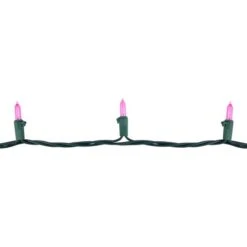 Northlight 100ct. LED Mini Christmas Lights With Green Wire Pink 20 Northlight 100ct. LED Mini Christmas Lights With Green Wire Pink -Holiday Glow D254044S 5