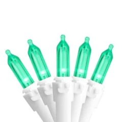 Northlight 100ct. LED Mini Christmas Lights With White Wire Green -Holiday Glow D254050S 1 1