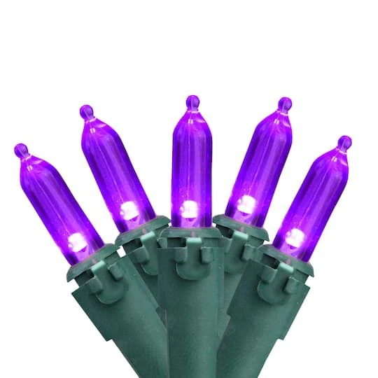 Northlight 50ct. LED Mini Christmas String Lights With Green Wire Purple 5 Northlight 50ct. LED Mini Christmas String Lights With Green Wire Purple - Image 3