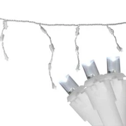 Northlight 100ct. LED Wide Angle Icicle Christmas Lights With White Wire Pure White 11 Northlight 100ct. LED Wide Angle Icicle Christmas Lights With White Wire Pure White -Holiday Glow D254054S 1 1
