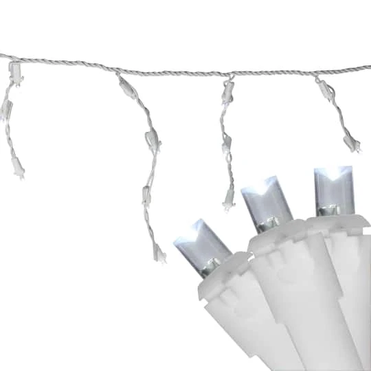 Northlight 100ct. LED Wide Angle Icicle Christmas Lights With White Wire Pure White 8 Northlight 100ct. LED Wide Angle Icicle Christmas Lights With White Wire Pure White - Image 6