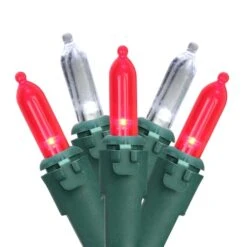 Northlight 100ct. LED Mini Christmas Lights With Green Wire Red/White 11 Northlight 100ct. LED Mini Christmas Lights With Green Wire Red/White -Holiday Glow D254057S 1 1