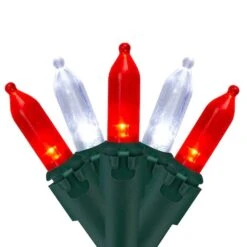 Northlight 100ct. LED Mini Christmas Lights With Green Wire Red/White 13 Northlight 100ct. LED Mini Christmas Lights With Green Wire Red/White -Holiday Glow D254057S 11