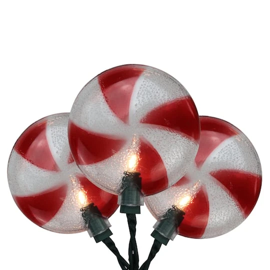 Northlight 10ct. Peppermint Candy Shaped String Lights 3 Northlight 10ct. Peppermint Candy Shaped String Lights