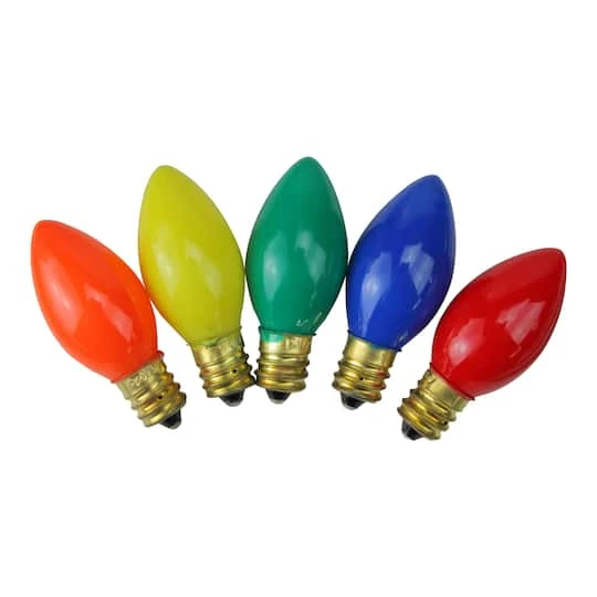 Northlight Multicolor Opaque C7 Incandescent Replacement Bulbs, 25ct. 4 Northlight Multicolor Opaque C7 Incandescent Replacement Bulbs, 25ct. - Image 2
