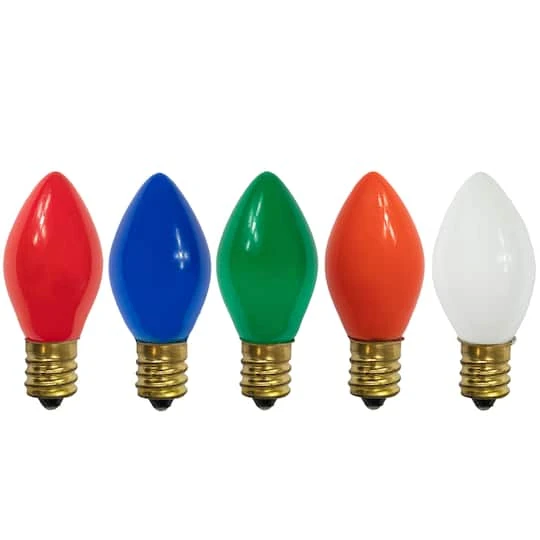 Northlight Multicolor Opaque C7 Incandescent Replacement Bulbs, 25ct. 5 Northlight Multicolor Opaque C7 Incandescent Replacement Bulbs, 25ct. - Image 3