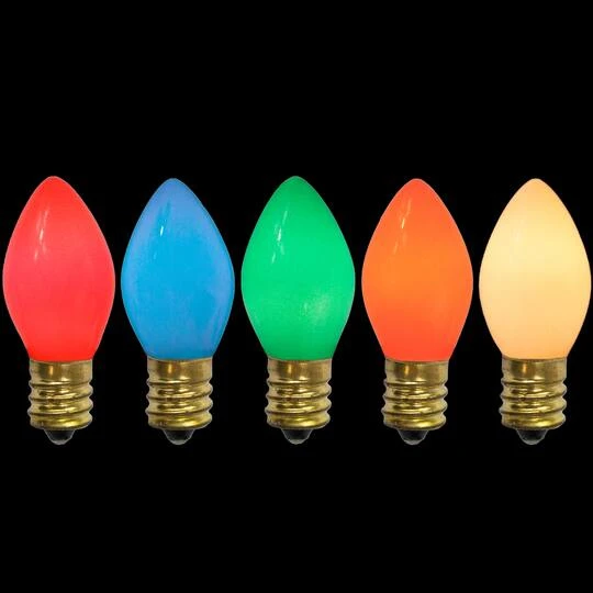 Northlight Multicolor Opaque C7 Incandescent Replacement Bulbs, 25ct. 6 Northlight Multicolor Opaque C7 Incandescent Replacement Bulbs, 25ct. - Image 4