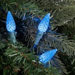 Northlight 70ct. LED Faceted C6 Christmas String Lights Blue 16 Northlight 70ct. LED Faceted C6 Christmas String Lights Blue -Holiday Glow D254077S 12