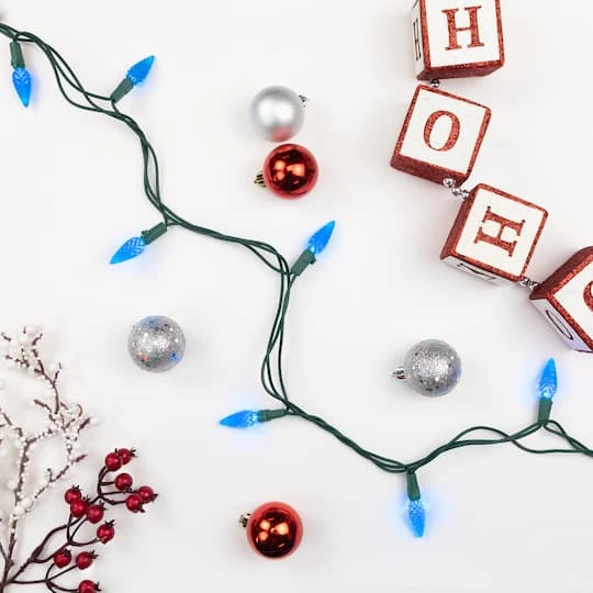 Northlight 70ct. LED Faceted C6 Christmas String Lights Blue 9 Northlight 70ct. LED Faceted C6 Christmas String Lights Blue - Image 7