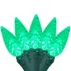 Northlight 70ct. LED Faceted C6 Christmas String Lights Green