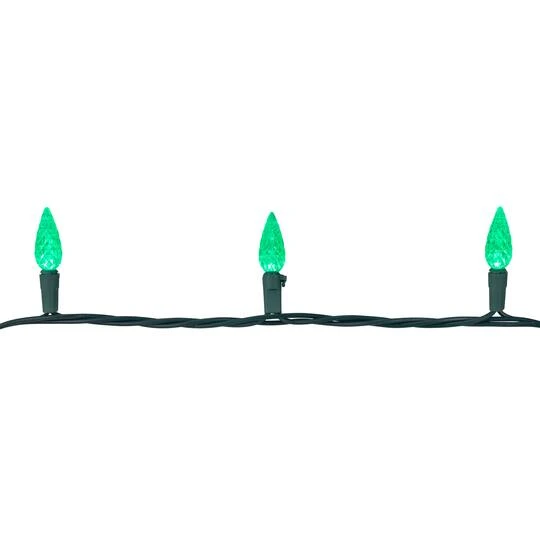 Northlight 70ct. LED Faceted C6 Christmas String Lights Green 15 Northlight 70ct. LED Faceted C6 Christmas String Lights Green - Image 13